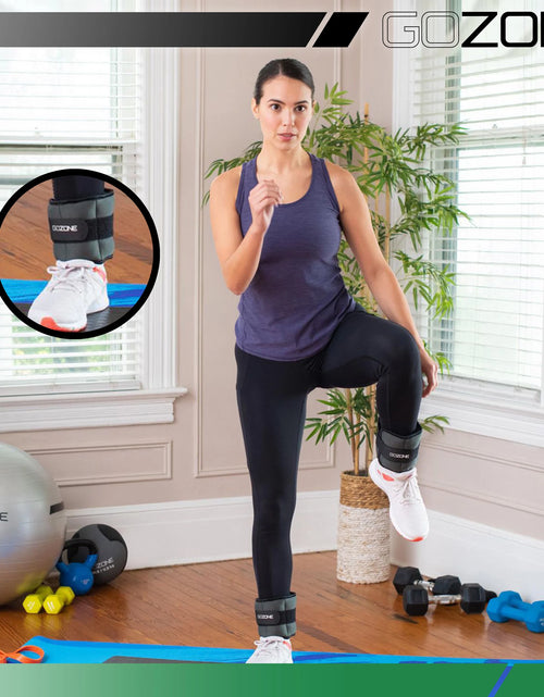 Load image into Gallery viewer, Pair of Adjustable Ankle or Wrist Weights 2Lbs Each for Exercise, Black
