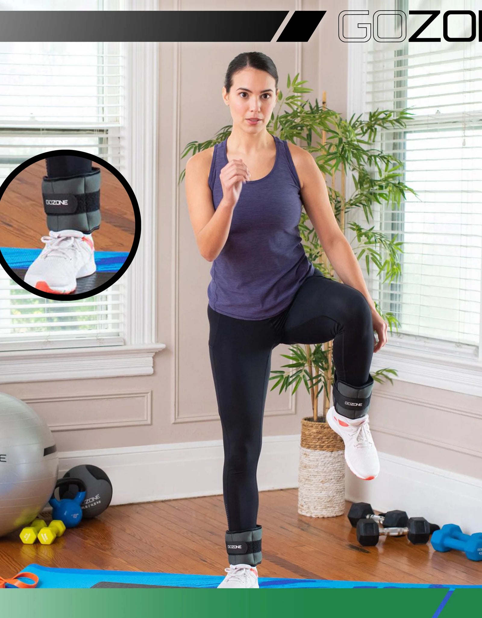 Pair of Adjustable Ankle or Wrist Weights 2Lbs Each for Exercise, Black