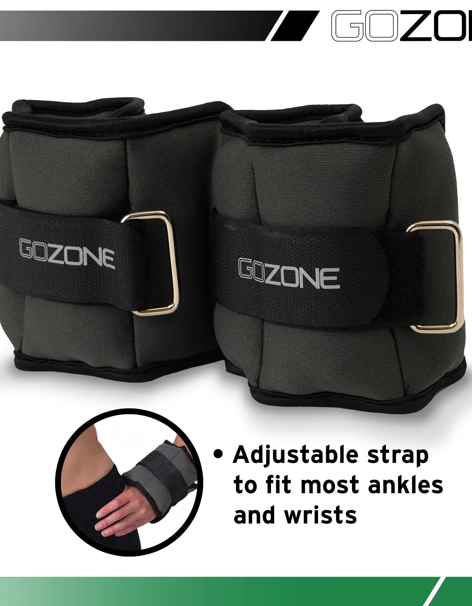 Pair of Adjustable Ankle or Wrist Weights 2Lbs Each for Exercise, Black