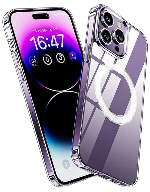 Load image into Gallery viewer, Magnetic Clear Case Compatible with Iphone 14 Pro Max, [Yellow Resistant] Slim Hard Back Cover

