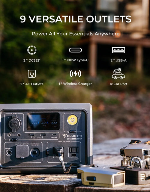 Load image into Gallery viewer, EB3A Portable Generator on Sale,600W Solar Generator, 268Wh Lifepo4 Power Station for Camping, Home Use, Emergency
