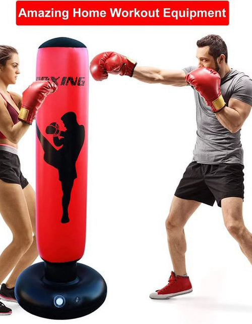 Load image into Gallery viewer, Punching Bag, Freestanding Kickboxing Heavy Standing Punching Boxing Bag, with Stand, for Kids, Men and Women, Teens and Youth, at Home, Gym or Office
