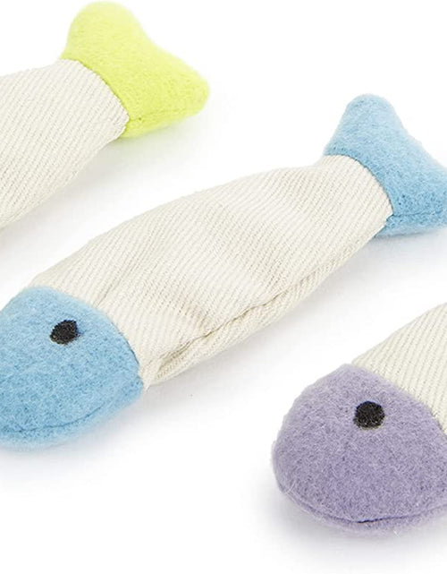 Load image into Gallery viewer, (3 Count) Fish Flop Crinkle Catnip Cat Toys - Multi Color, 3 Count
