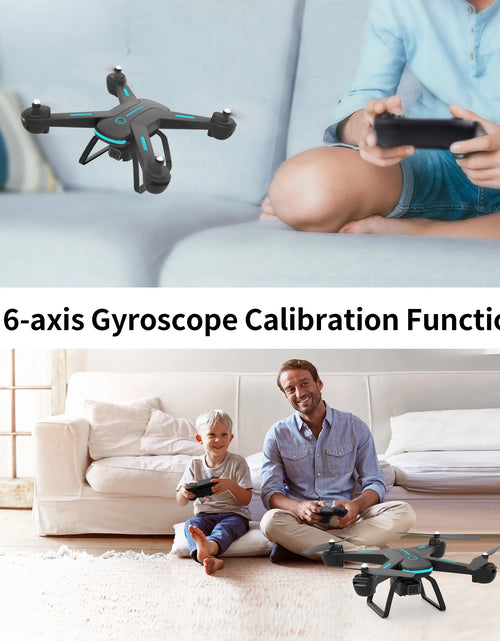 Load image into Gallery viewer, JY03 Drone with 1080P HD Camera for Adults and Kids, FPV RC Quadcopter with LED Lights and Optical Flow Sensor, 2 Batteries, Black
