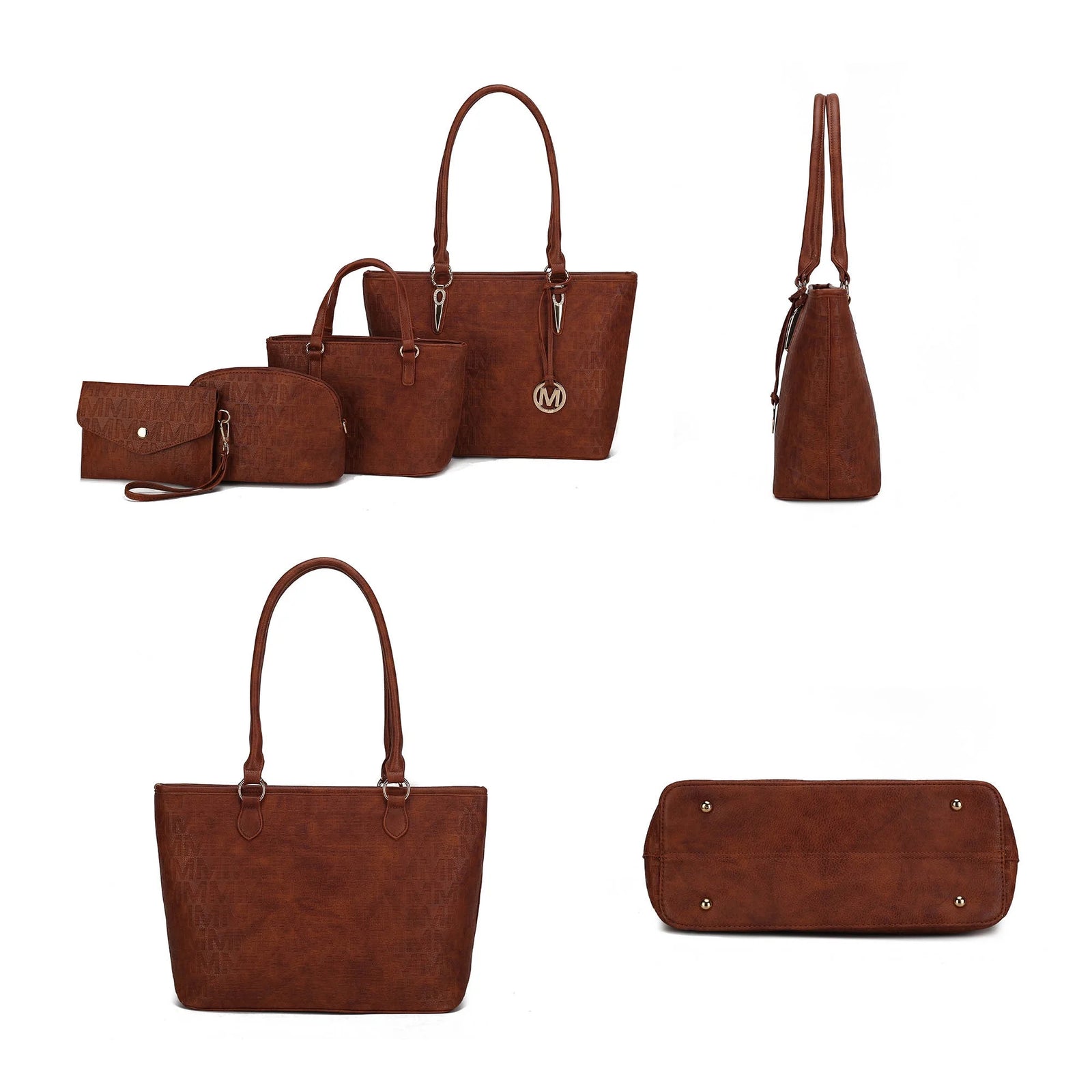 Alexy Women'S Tote Bag, Small Tote Bag, Pouch Purse & Wristlet Wallet Bag 4 Pcs Handbag Set by Mia K - Red