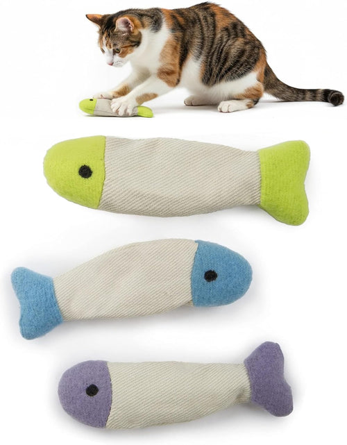 Load image into Gallery viewer, (3 Count) Fish Flop Crinkle Catnip Cat Toys - Multi Color, 3 Count
