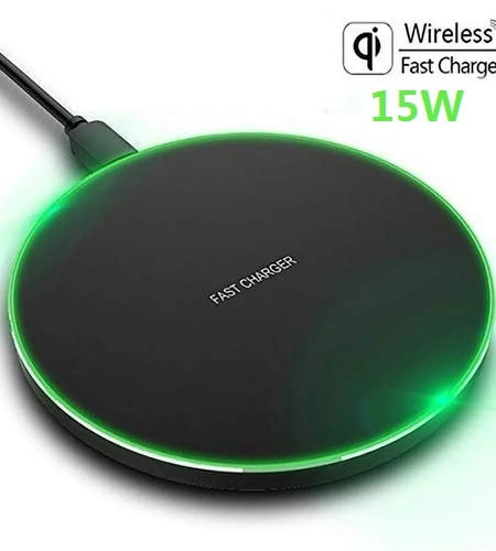 Wireless Charger 15W Fast Charge Aluminum Wireless Charging Pad Compatible with Iphone 16 15 14 13 12 11/XS/XR/8, Samsung Galaxy S25/S24/S23 S22/S21, Note 20/10