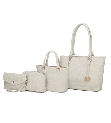 Alexy Women'S Tote Bag, Small Tote Bag, Pouch Purse & Wristlet Wallet Bag 4 Pcs Handbag Set by Mia K - Red