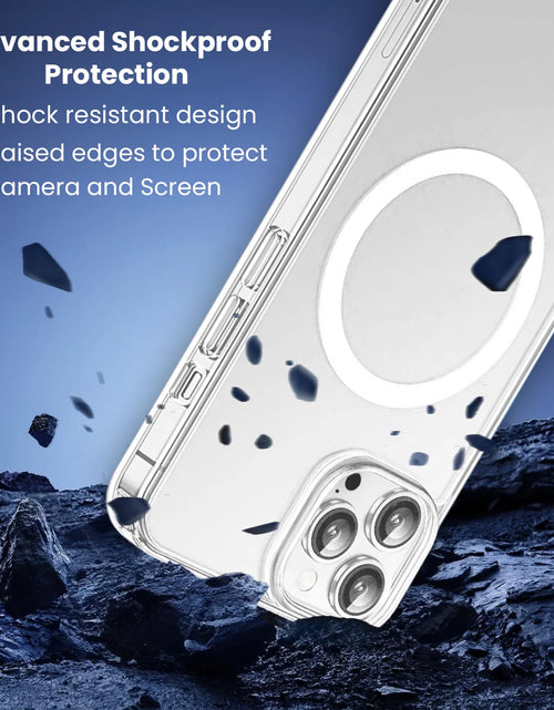 Load image into Gallery viewer, Magnetic Clear Case Compatible with Iphone 14 Pro Max, [Yellow Resistant] Slim Hard Back Cover
