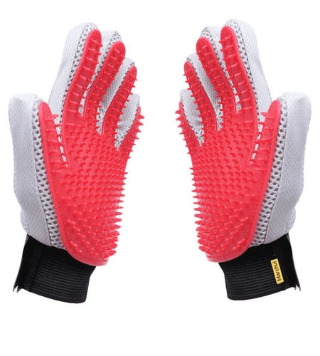 Soft Pet Grooming Gloves Hair Remover Deshedding for Cats, Dogs, Rabbits and Horses