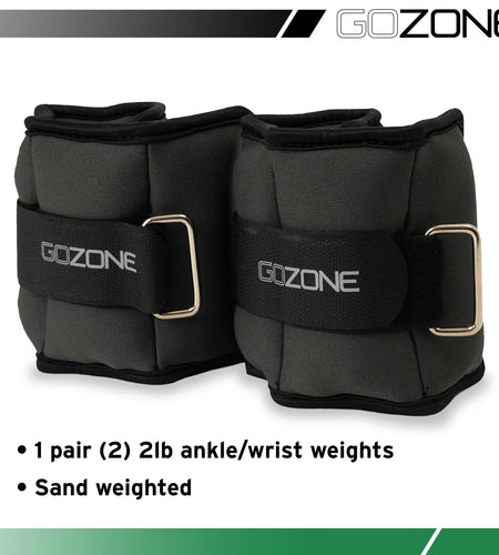 Pair of Adjustable Ankle or Wrist Weights 2Lbs Each for Exercise, Black