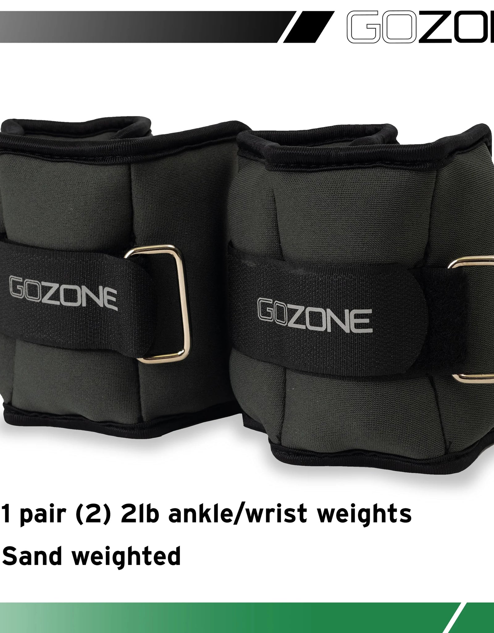 Pair of Adjustable Ankle or Wrist Weights 2Lbs Each for Exercise, Black