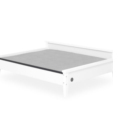 Winston Large Elevated Wooden Pet Bed with Mattress, White