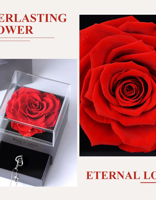 Load image into Gallery viewer, Preserved Red Real Rose with I Love You Necklace in 100 Languages -Eternal Flowers Rose Gifts for Mom Wife Girlfriend Her on Christmas Valentines Day Mother'Sday Anniversary Birthday Gifts for Women
