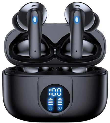 Wireless Earbuds, Bluetooth Headphones V5.4 Stereo Ear Buds with Noise Cancelling Mics, 60H Playback Mini Case with Dual LED Display, IP7 Waterproof In-Ear Earphones for Android Ios