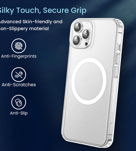 Magnetic Clear Case Compatible with Iphone 14 Pro Max, [Yellow Resistant] Slim Hard Back Cover