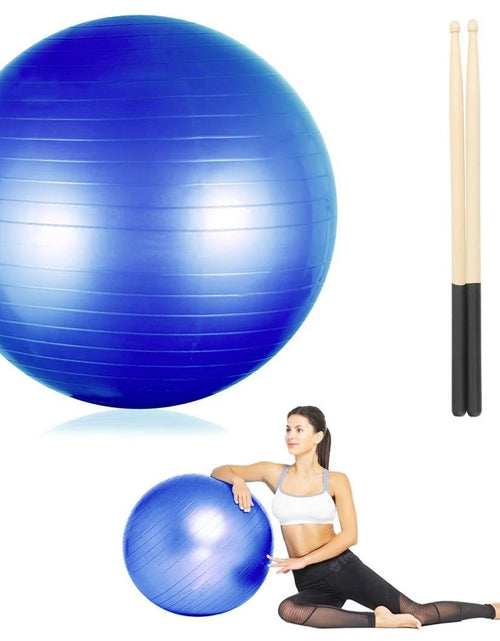 Load image into Gallery viewer, Cardio Drumming Equipment Set, Fitness Balance Ball with Pump &amp; 3.2Oz Sticks, Aerobic Exercise Ball for Workouts, Stability, Pilates, Yoga, Pregnancy Gymnastics
