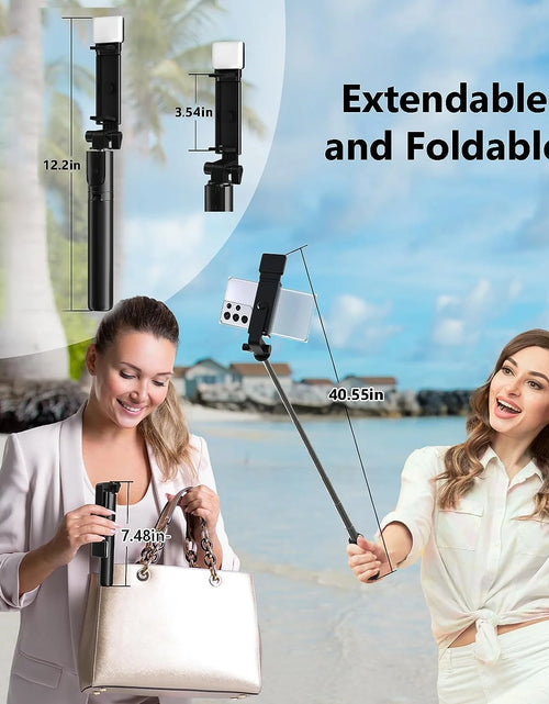 Load image into Gallery viewer, Cmybabee Selfie Stick, Tripod, 40In Retractable  with Remote, 2 Level Fill Light, Selfie Tripod for Iphone Android
