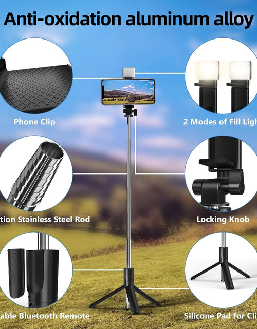 Load image into Gallery viewer, Cmybabee Selfie Stick, Tripod, 40In Retractable  with Remote, 2 Level Fill Light, Selfie Tripod for Iphone Android
