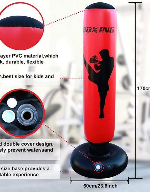 Load image into Gallery viewer, Punching Bag, Freestanding Kickboxing Heavy Standing Punching Boxing Bag, with Stand, for Kids, Men and Women, Teens and Youth, at Home, Gym or Office
