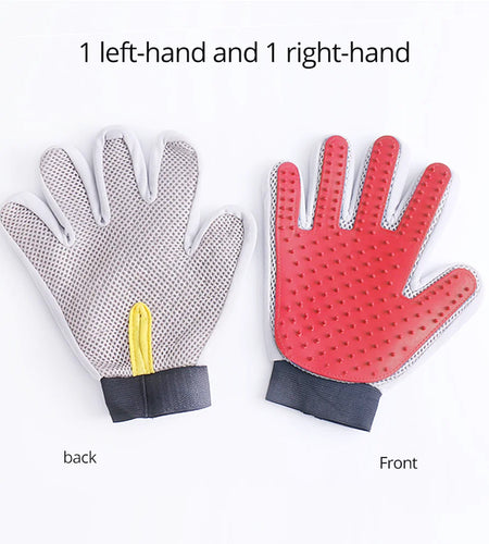 Soft Pet Grooming Gloves Hair Remover Deshedding for Cats, Dogs, Rabbits and Horses