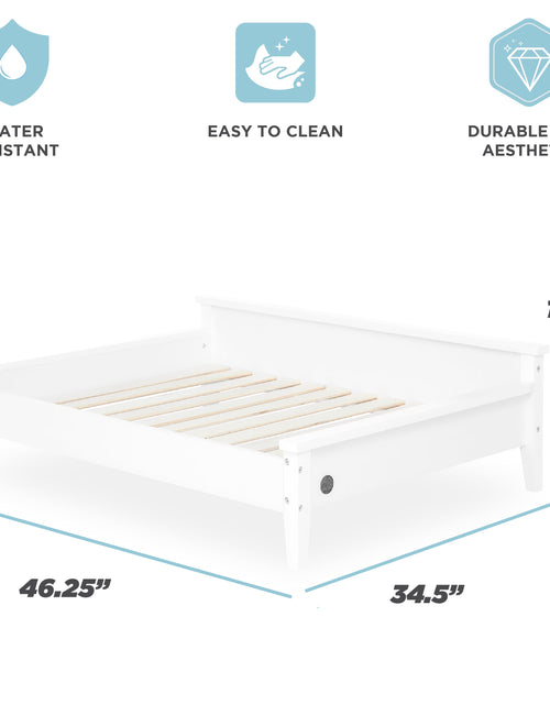 Load image into Gallery viewer, Winston Large Elevated Wooden Pet Bed with Mattress, White
