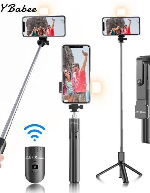Load image into Gallery viewer, Cmybabee Selfie Stick, Tripod, 40In Retractable  with Remote, 2 Level Fill Light, Selfie Tripod for Iphone Android
