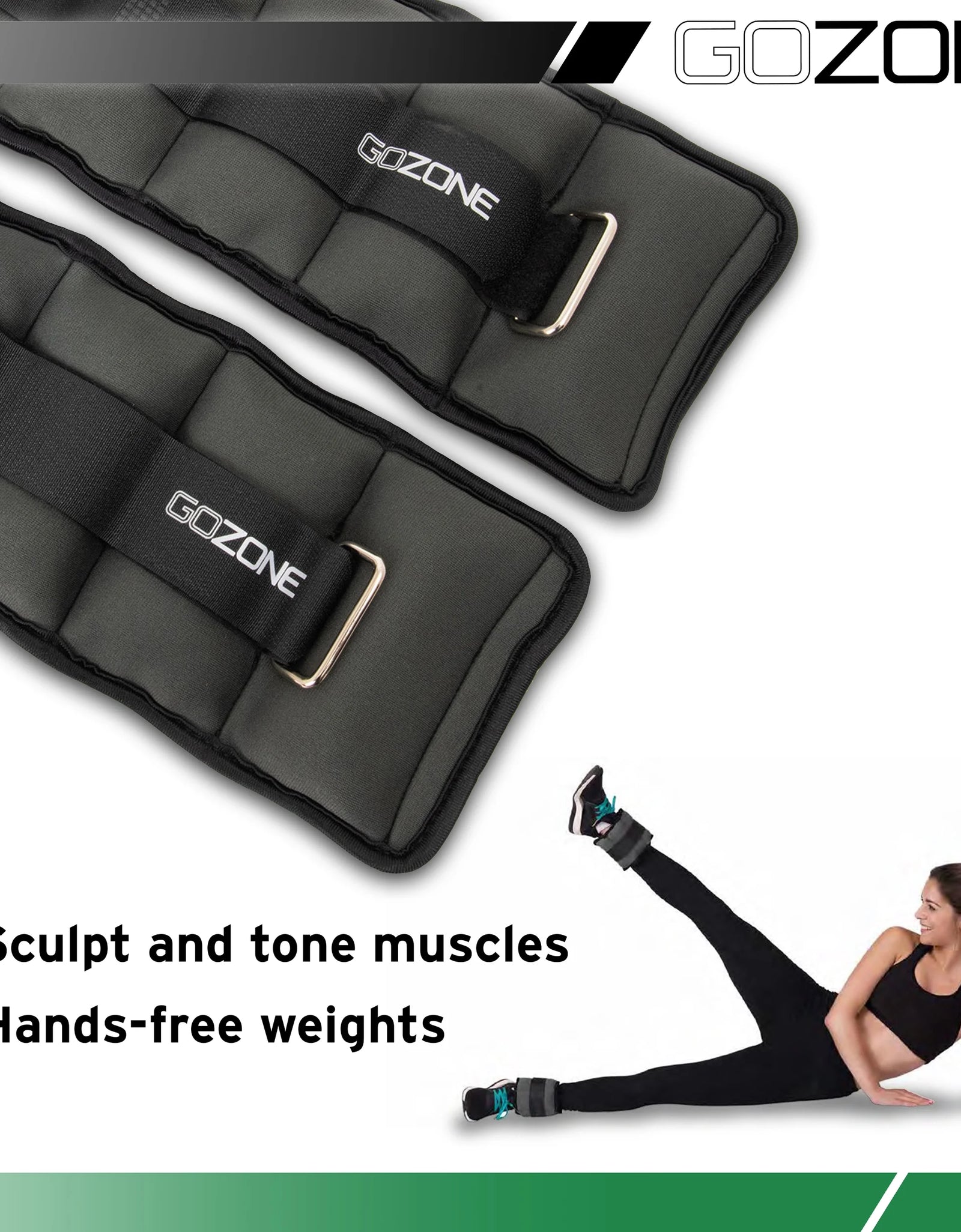 Pair of Adjustable Ankle or Wrist Weights 2Lbs Each for Exercise, Black